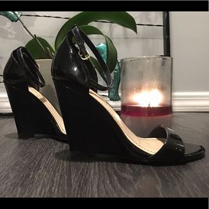 Subtle-Sexy  • Patent Leather Ankle-Strap Wedge
