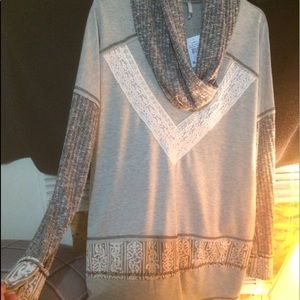 Long sleeve, scarf, sweater