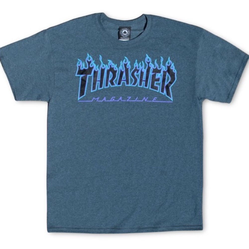 ** ISO ** BLUE + PURPLE FLAMED THRASHER TE