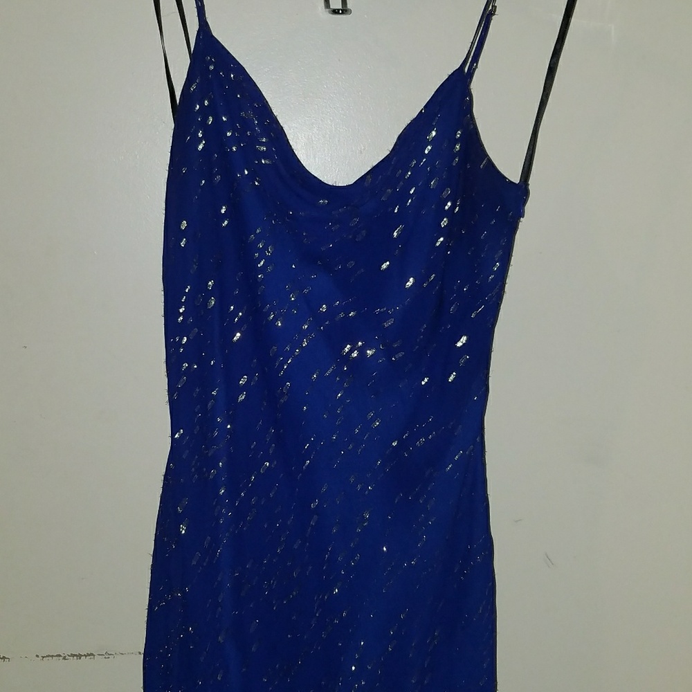 Flocked Metallic Silk Slip Dress - Picture 4 of 7