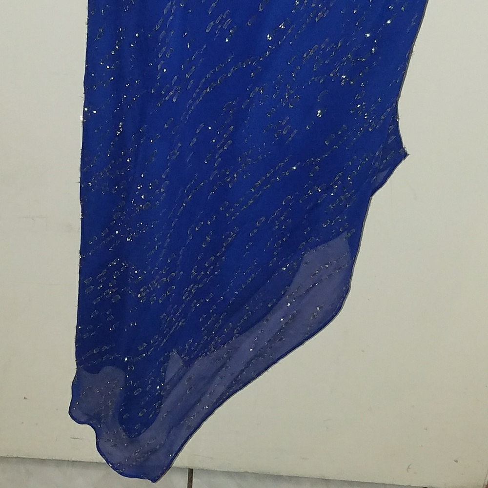 Flocked Metallic Silk Slip Dress - Picture 5 of 7