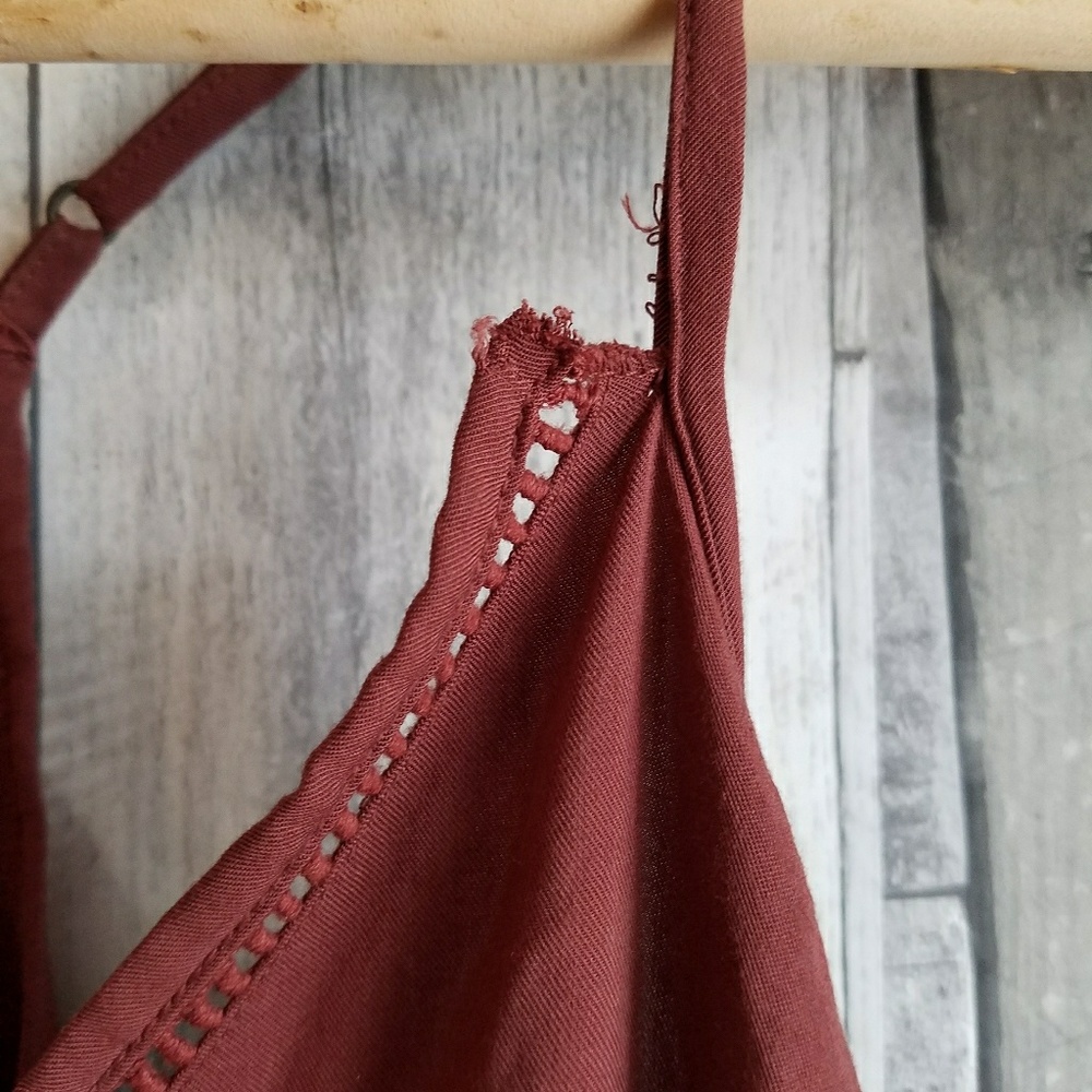 🍍 ANTHROPOLOGIE LILKA rusty burgundy romper - Picture 5 of 6