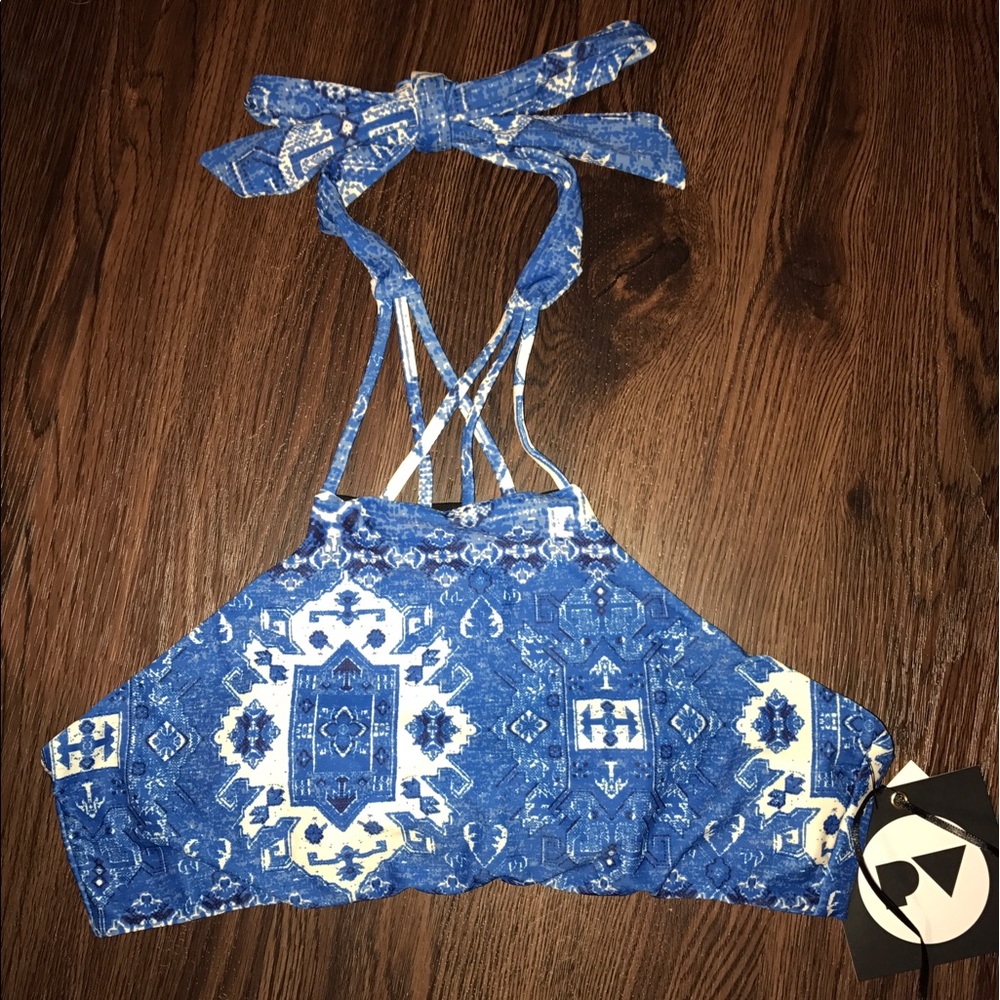 Blue bathing suit top