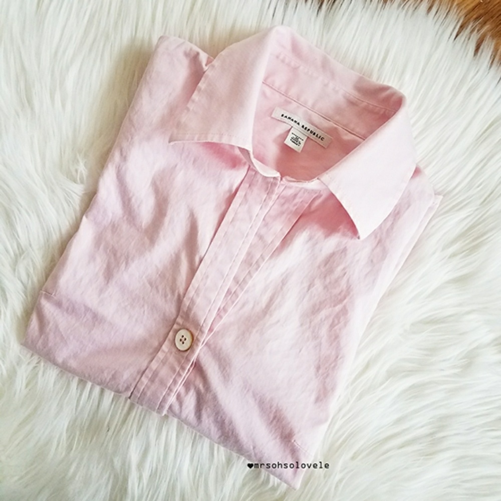 BANANA REPUBLIC pink button down dress shirt sizeM
