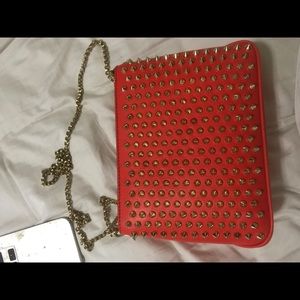 CHRISTIAN LOUBOUTIN - red studded handbag
