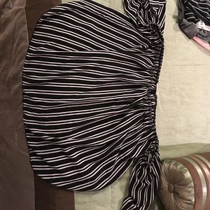 Off the shoulder black and white top