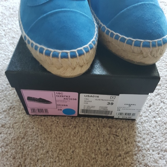 AUTHENTIC CHANEL 15C Blue Suede Espadrilles - Picture 3 of 3