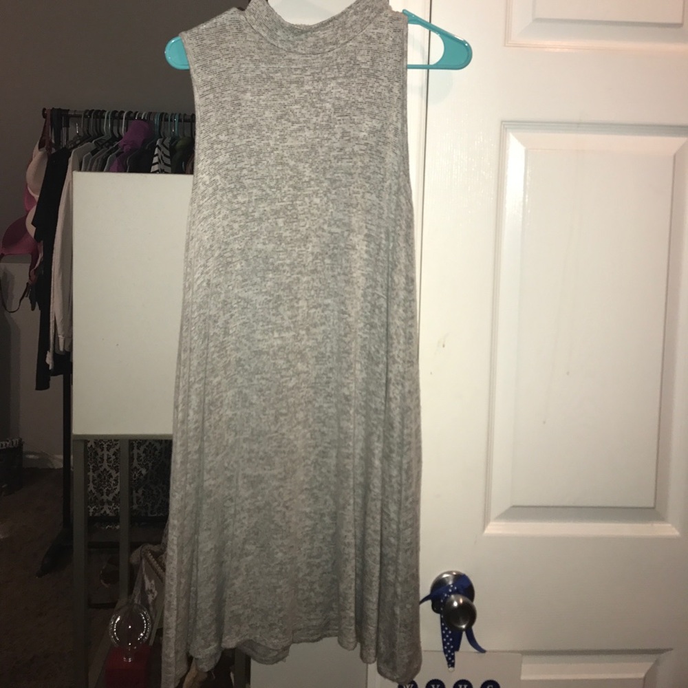 Light weight grey turtle neck dress