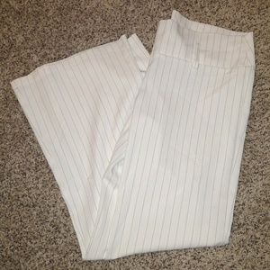 Pinstriped white dress pants
