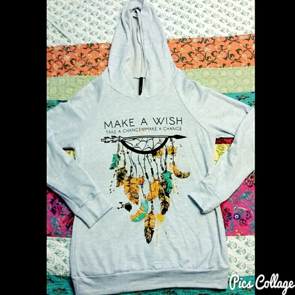 Light Blue Feather Dream-Catcher Hoodie - Picture 2 of 3