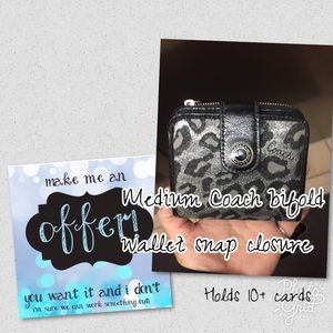 Coach ocelot bifold wallet