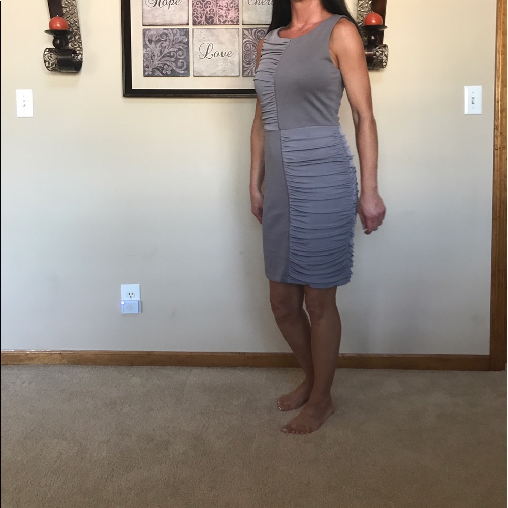 BCBG MaxAzria Gray Body Con Sleeveless Dress