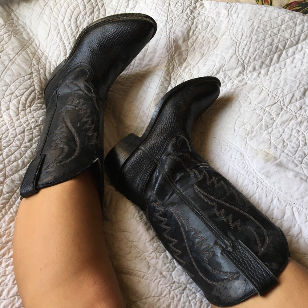 Vintage black cowboy boots