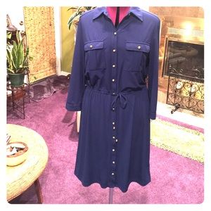 Navy blue dress button down size 12