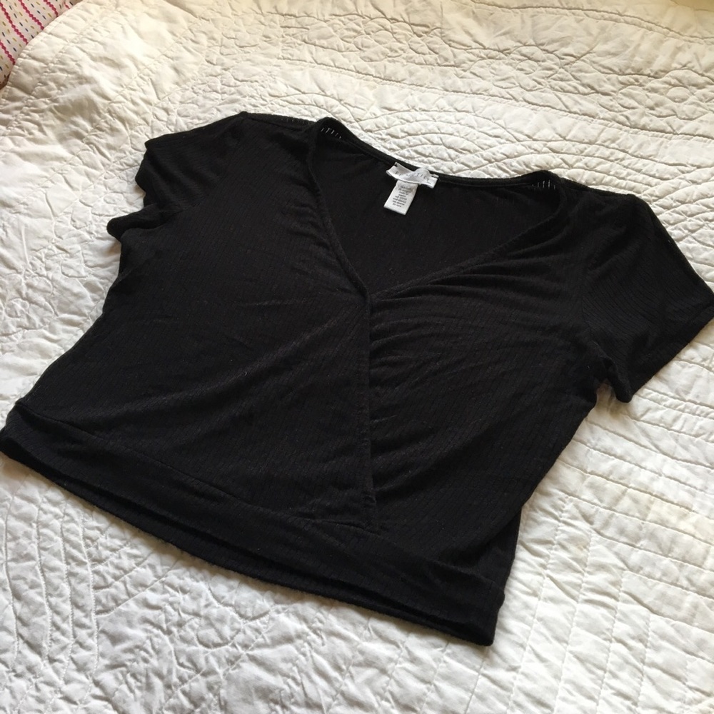 Full Tilt faux wrap crop top