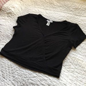 Full Tilt faux wrap crop top