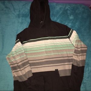 Striped hoodie.