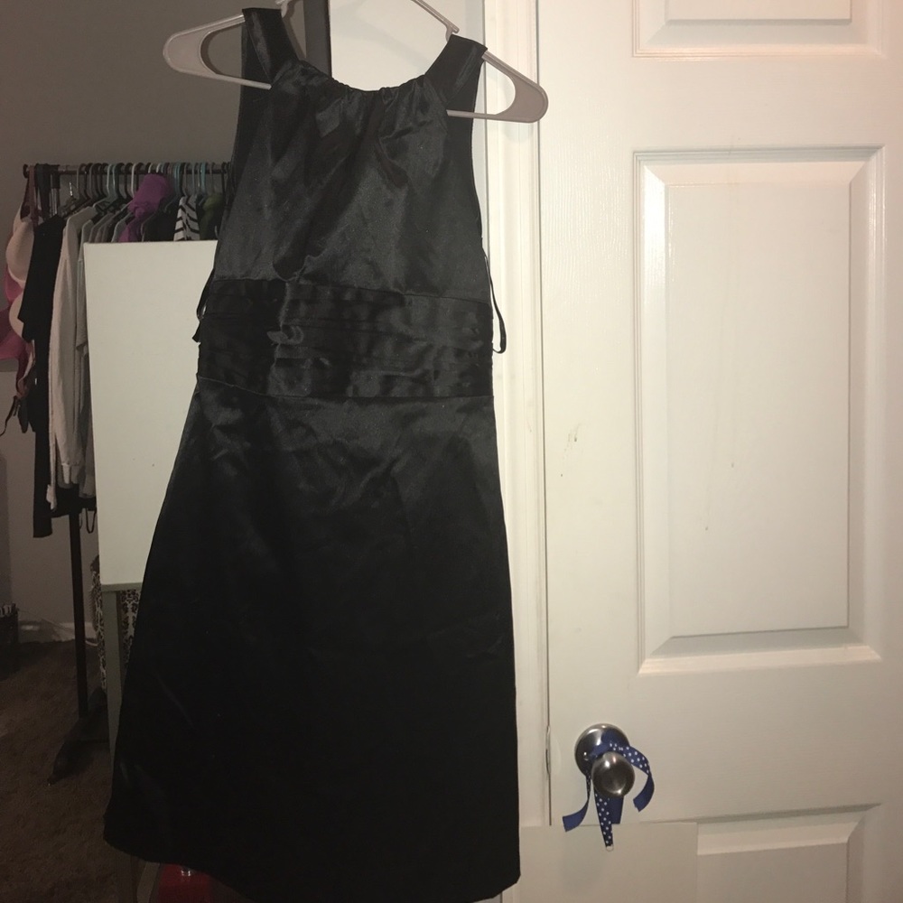 Black satin dress