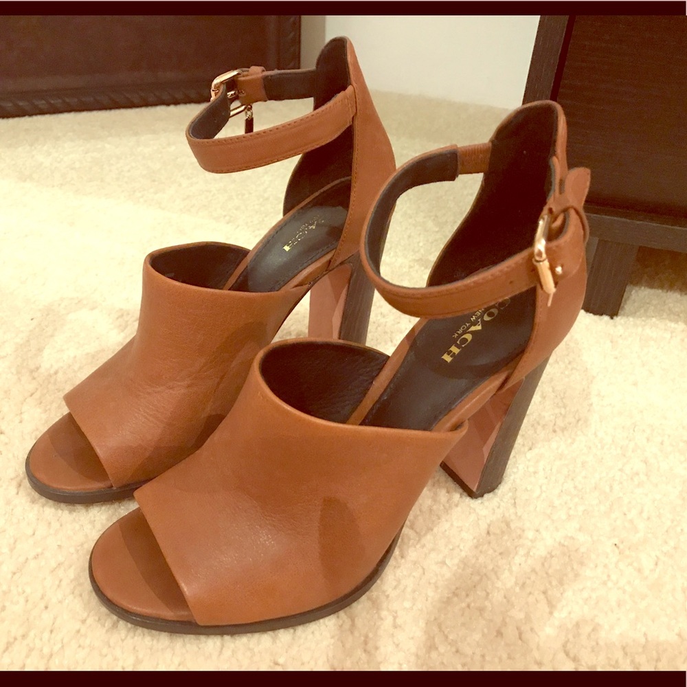 Coach leather sandal heels