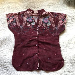 Vintage floral button up top
