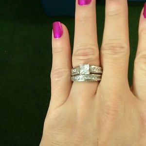 Sterling sliver engagement set size 8