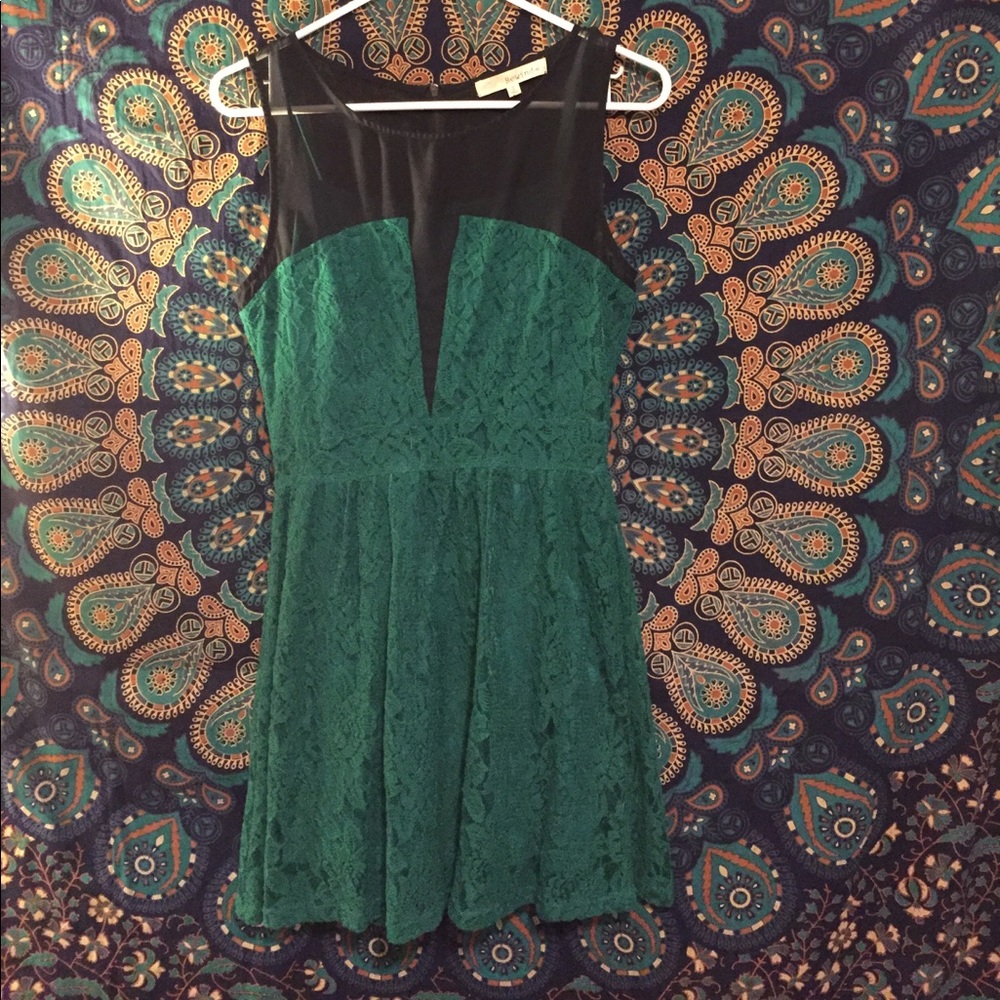 Trendy sheer and lace dress