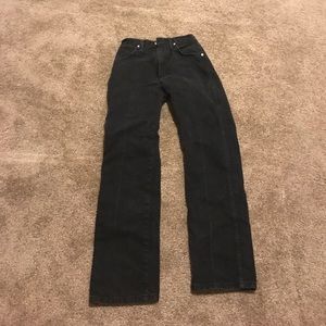 Old-school Wrangler black high-waisted jeans