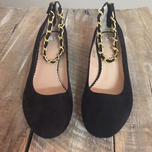 BP. Block Heel Shoes with Gold Ankle Strap