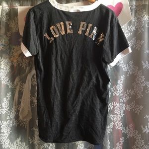 Dark Grey Tee - PINK