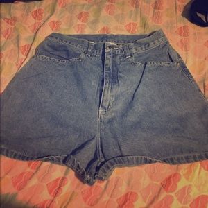 High waisted denim shorts