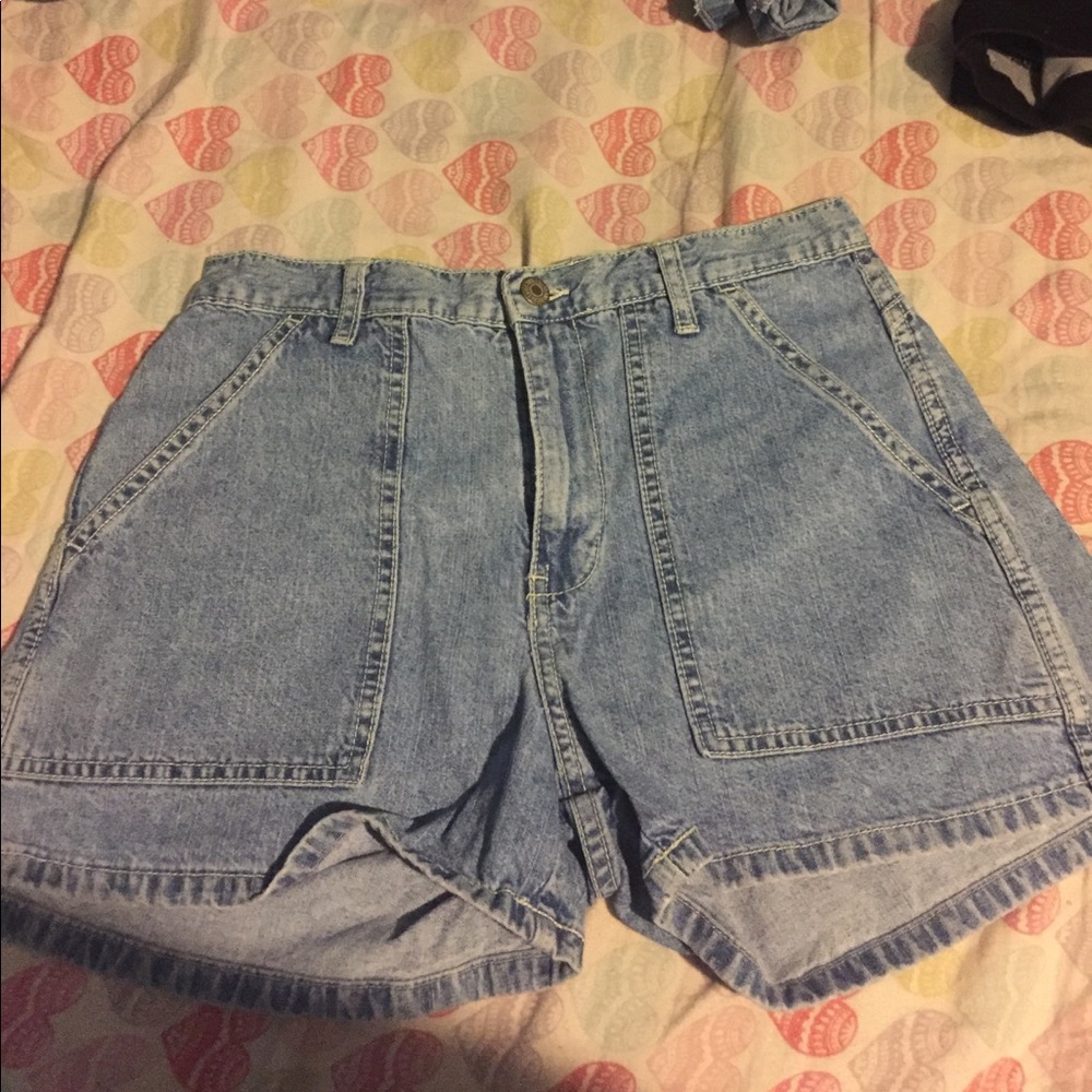 High waisted denim shorts