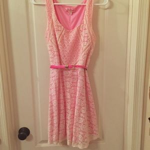 Candies Juniors Pink Lace Dress