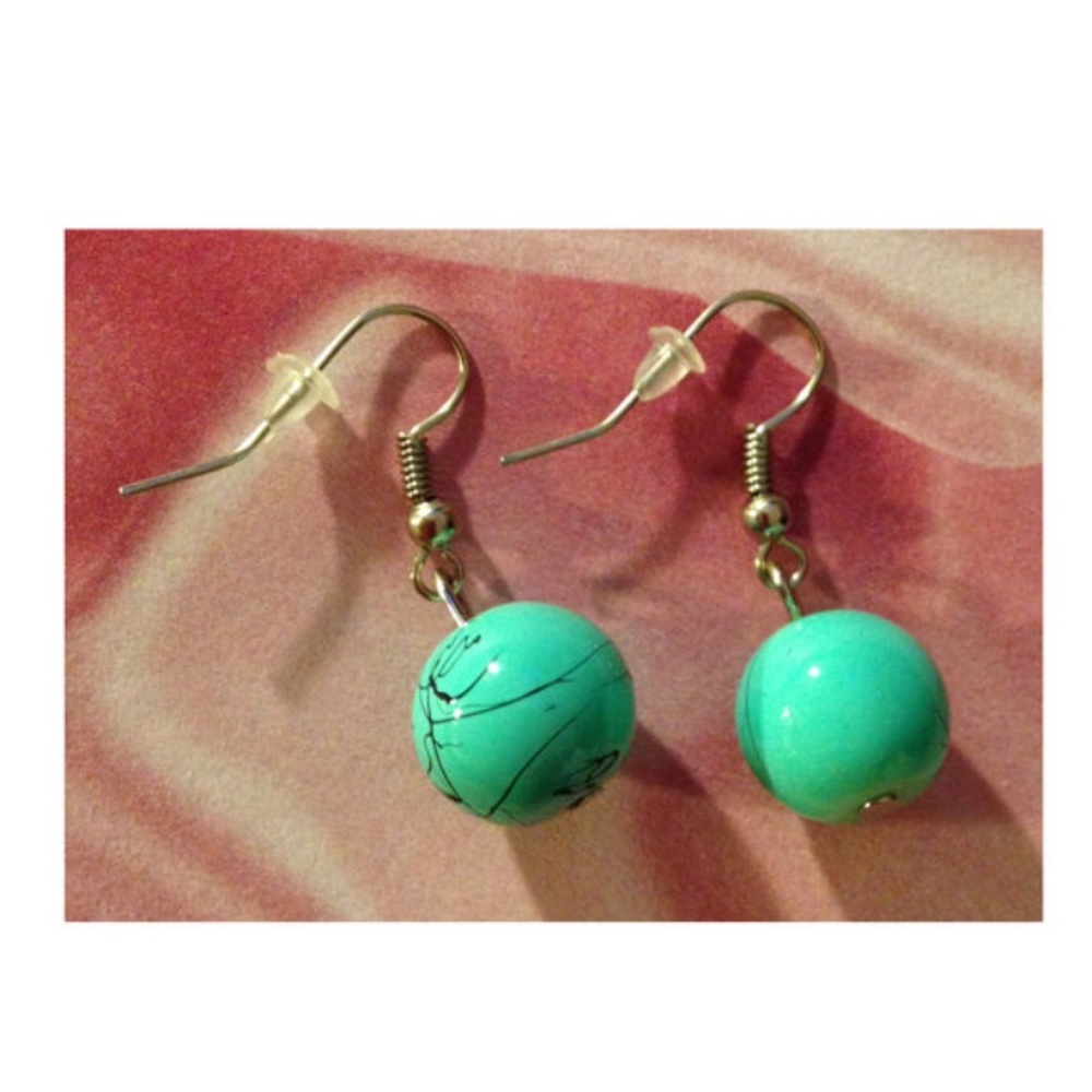 💗 Turquoise Drop Silver Earrings NEW