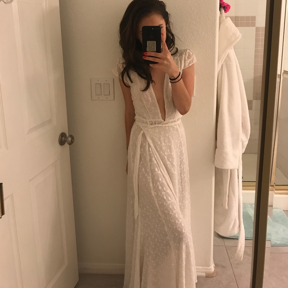 Reformation long dress with detailing! 