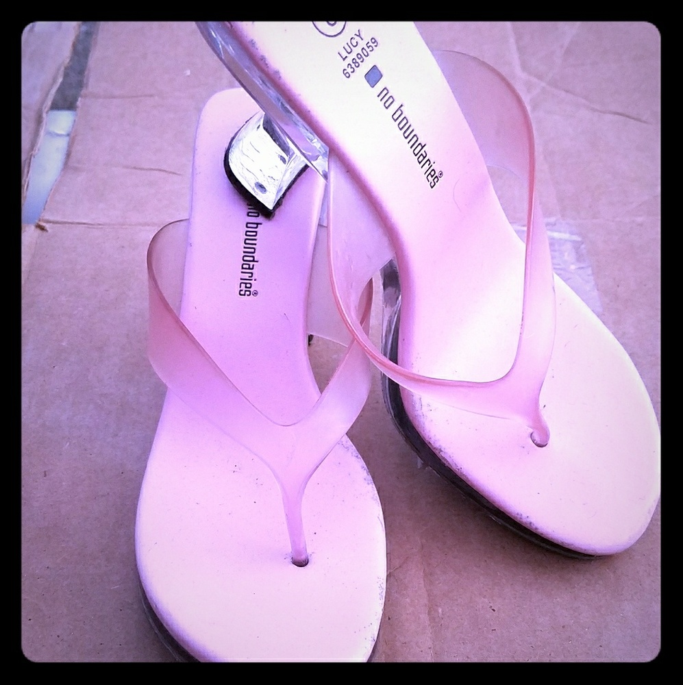 Pink & White light up heels