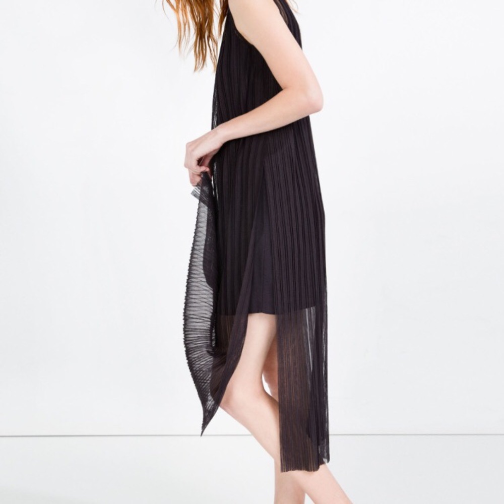 Zara Pleated Dress with Slits (new with tags)