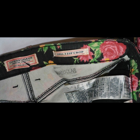 GUESS sz 23 High Waist Vintage Rose Print Jeans - Picture 4 of 4