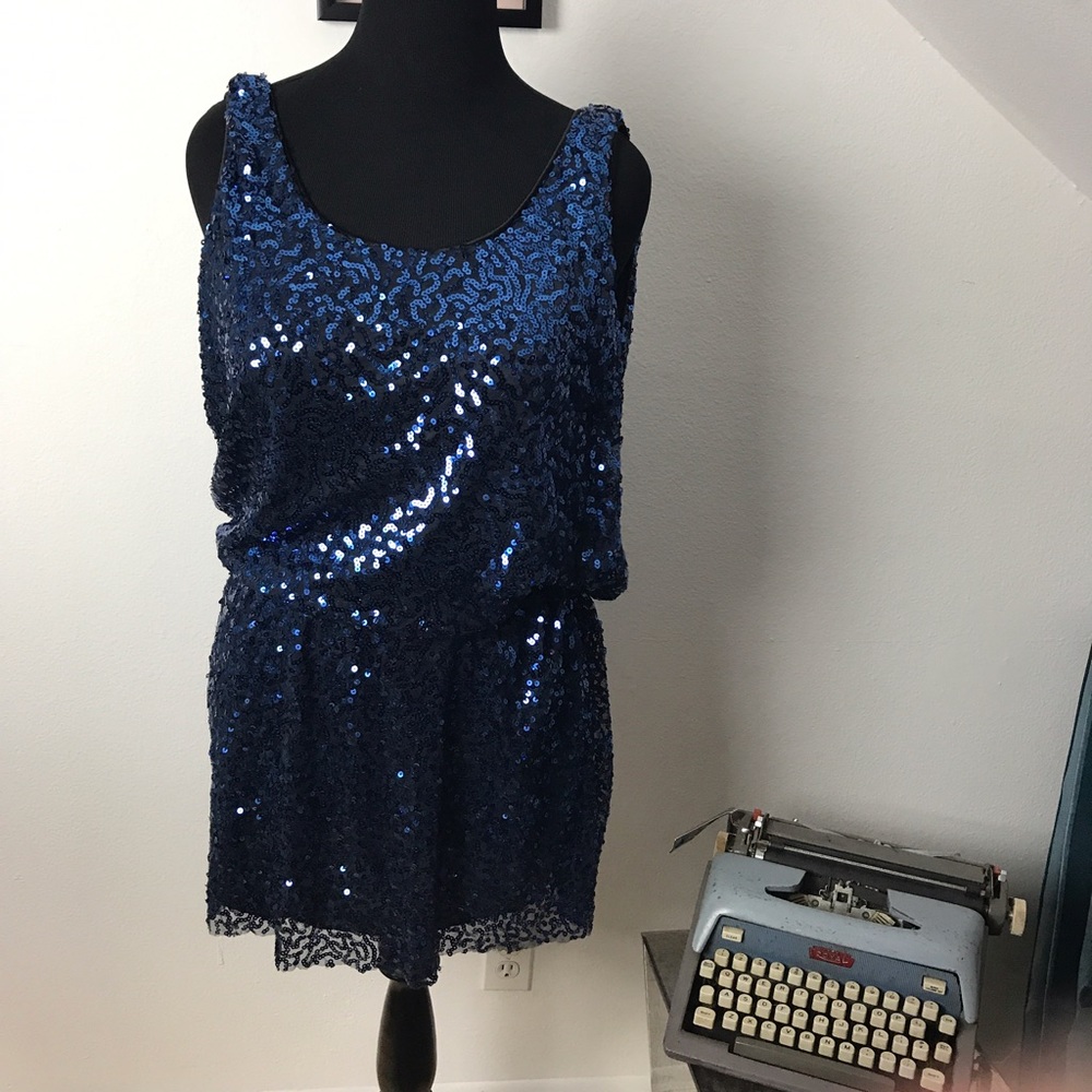 NWT Sara Boo Midnight Blue Sequin Mini