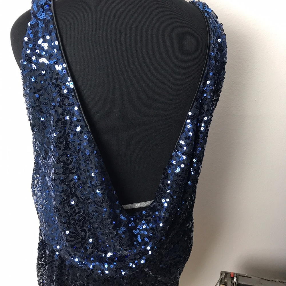 NWT Sara Boo Midnight Blue Sequin Mini - Picture 4 of 5
