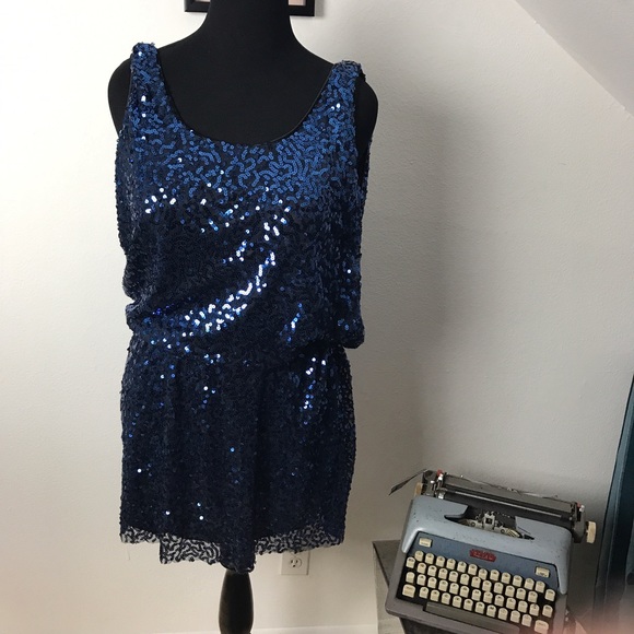 Sara Boo Dresses & Skirts - NWT Sara Boo Midnight Blue Sequin Mini