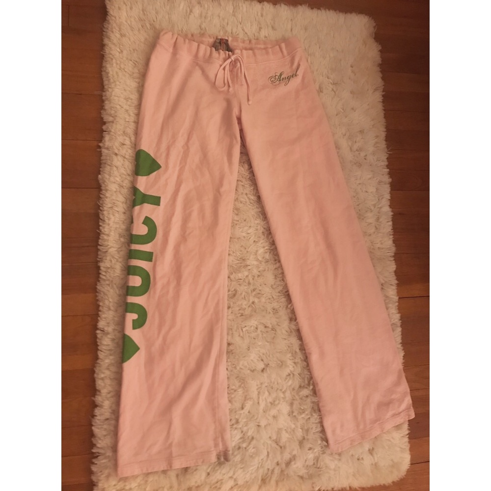 Juicy Couture Pink and Green Sweatpants