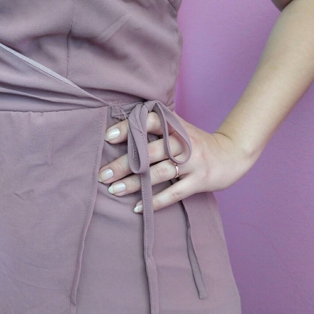 Muave Faux Wrap Dress