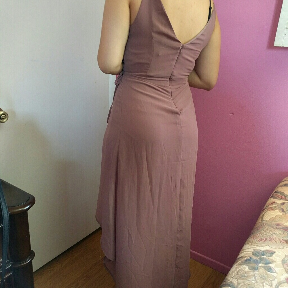 Muave Faux Wrap Dress - Picture 3 of 4