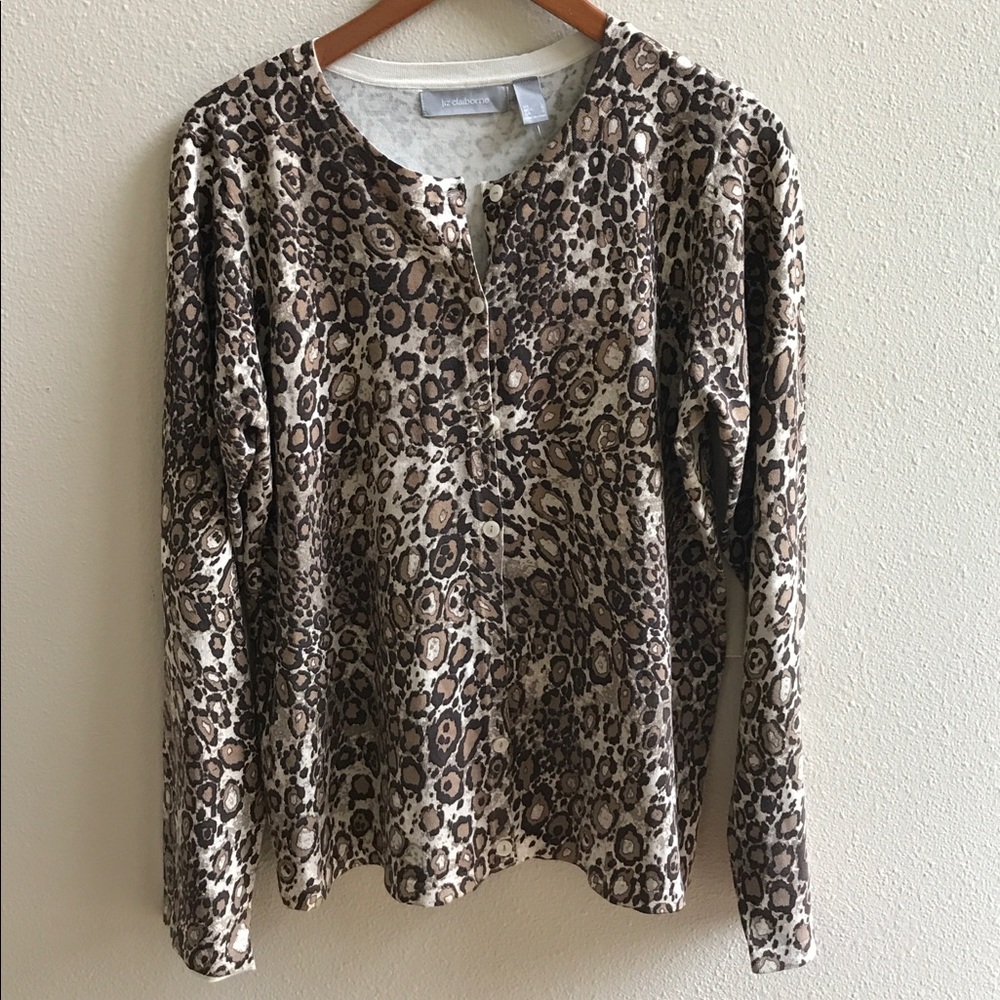 Liz Claiborne Animal Print Cardigan - new!