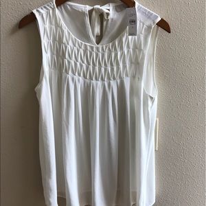 Ann Taylor Loft White Sleeveless Blouse - New!