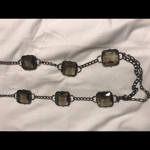 Chico's Smoked Glass Station Necklace