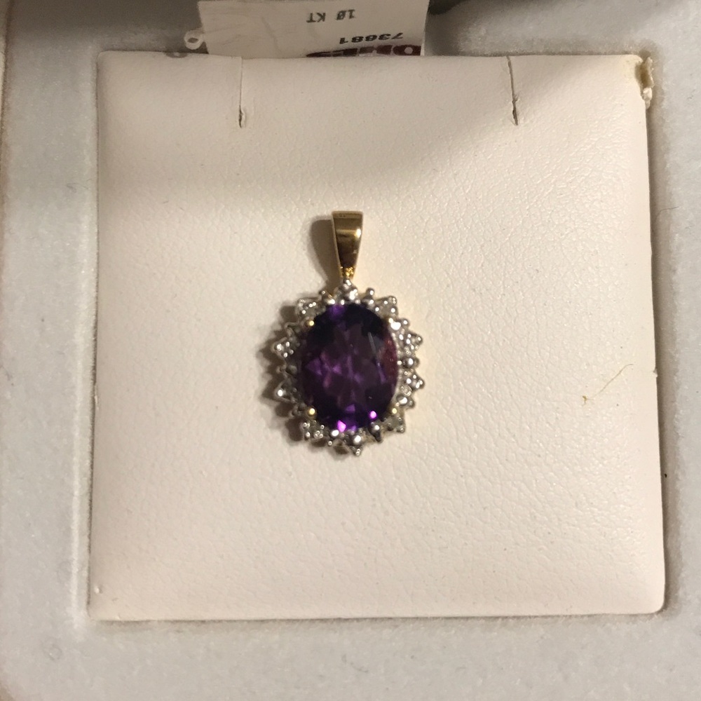 Amethyst and Diamond Pendant
