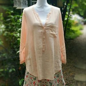 Peachy, pale pink sheer tunic