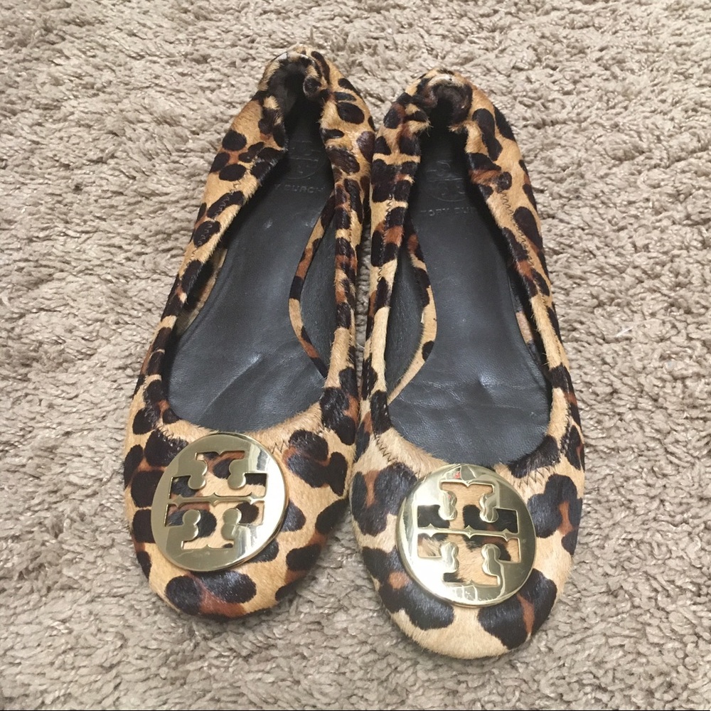 Reserved* Tory Burch Leopard Calf Hair Flats