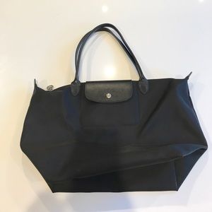 Longchamp "Le Pliage Neo" Large Black Tote Bag